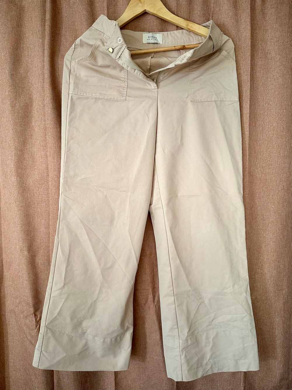 DISSH Beige Boot-Cut Wide-Leg Pants